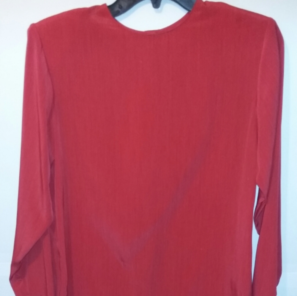 Red Back Button Up Blouse size 4